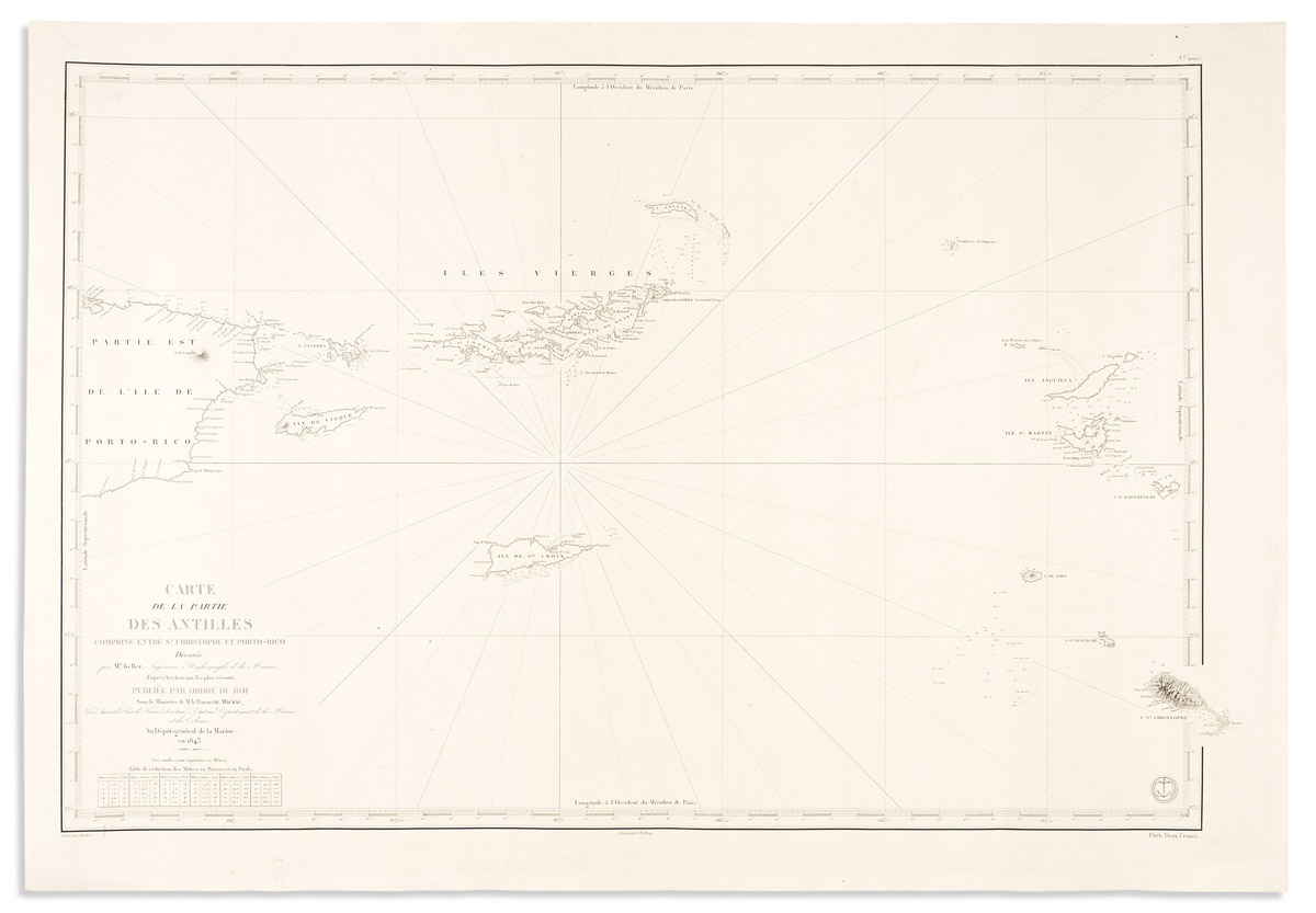 (CARIBBEAN.) Depot General de la Marine. Carte de la Partie des Antilles Comprise Entre St. Christophe et Porto-Rico.